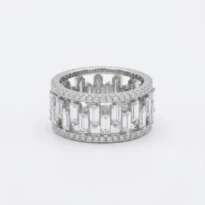 Eternal Bloom 1.25ct Moissanite Halo Engagement Ring in White Gold Plated Sterling Silver with Cushion Cut Center Stone